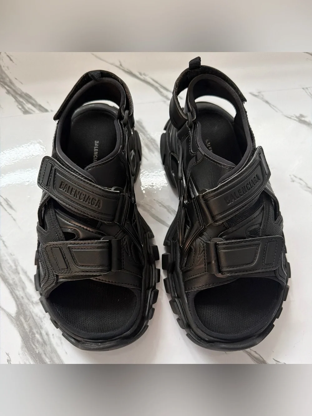 Balenciaga Black Chunky Tactical Sandals